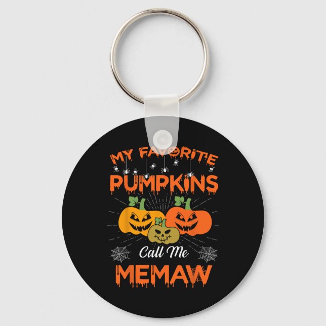 Porte-clés Mes Citrouilles préférés m'appellent Memaw Hallowe (Recto)