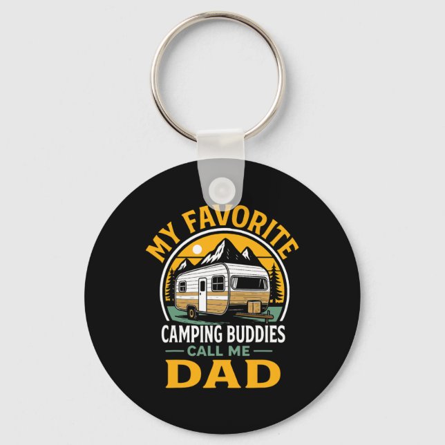Porte-clés Mes copains de camping préférés m'appellent Papa F (Recto)