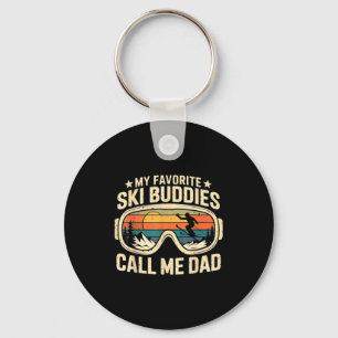 Porte-clés Mes copains de ski préférés m'appellent Papa - Ski