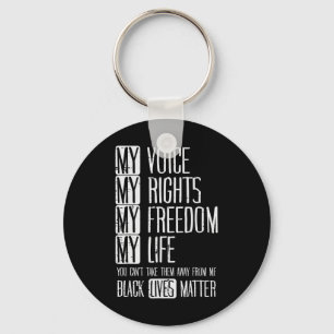 Porte-clés Mes droits Liberté Vie Noire Vit Problème Blm Gif