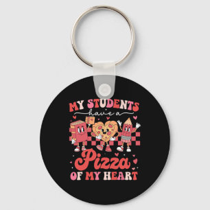 Porte-clés Mes élèves ont une pizza de mon cœur enseignante V