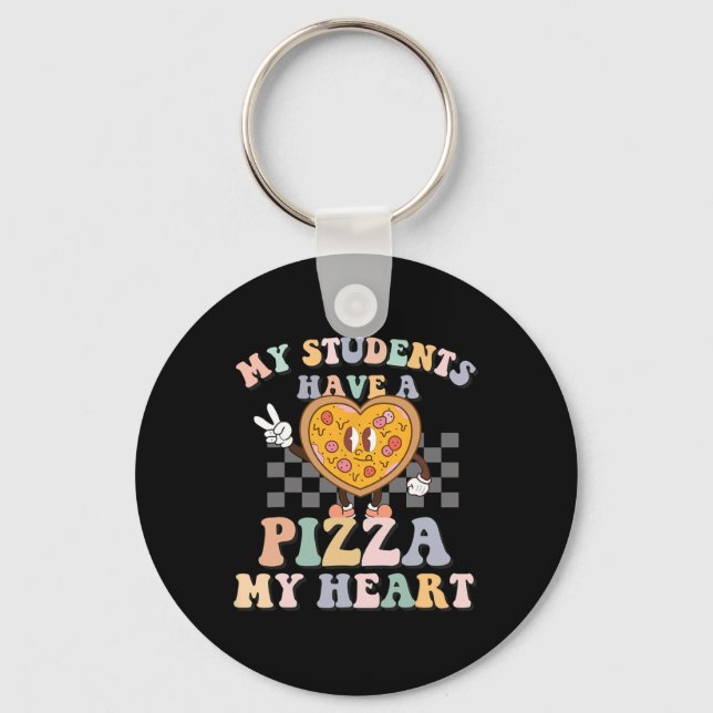 Porte-clés Mes Étudiants Ont Une Pizza-Mon coeur (Recto)