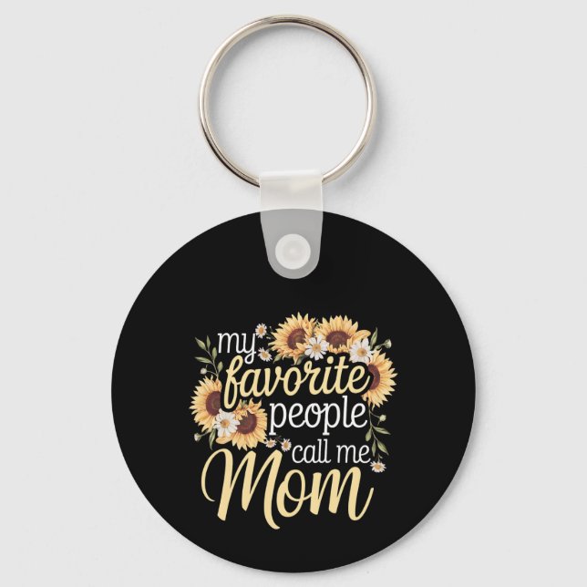 Porte-clés Mes Gens Favoris M'Appelent Maman (Recto)