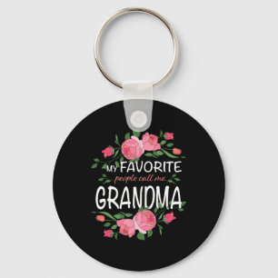 Porte-clés Mes Gens Préférés M'Appelent Grand-Mère Florale Mè