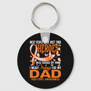 Porte-clés Mes Héros Je Porte Orange Pour Mon Papa Rsd Crps A