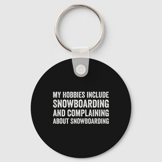 Porte-clés Mes Hobbies Inclure Snowboard Funny Snowboarder (Recto)