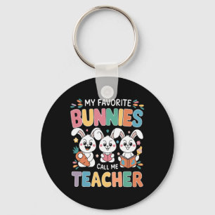 Porte-clés Mes lapins Favoris Appelez-Moi Enseignant Pâques J