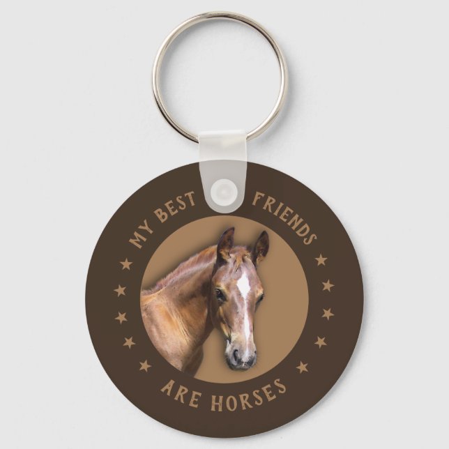 Porte-clés Mes meilleurs amis sont les chevaux (Recto)
