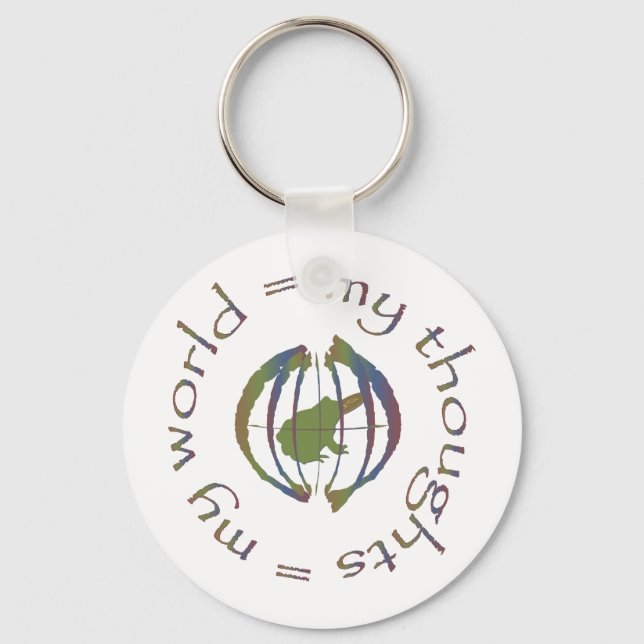 Porte-clés "Mes pensées = Mon monde" (Recto)