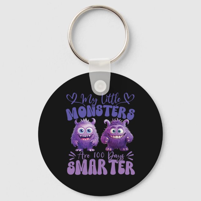 Porte-clés Mes Petits Monstres Sont 100 Jours Plus Smarter Fl (Recto)