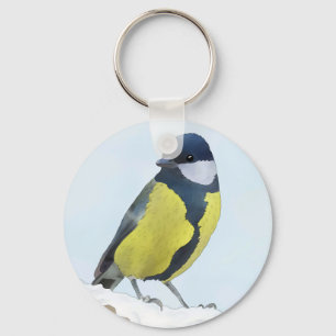 Porte-clés Mésange dans la neige