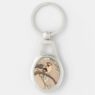 Porte-clés Mésange japonaise asiatique Ohara Koson Oiseau Cha