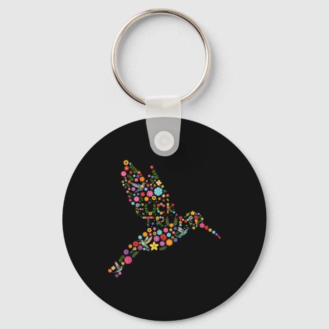 Porte-clés Messag caché subtil anti-Trump Floral Hummingbird (Recto)
