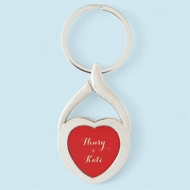 Porte-clés Message du coeur du couple personnalisé Porte - cl (MISOOK Red Heart Couple Keychain)