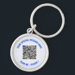 Porte-clés Message spécial du code QR Porte - clé surprise<br><div class="desc">Choisissez Couleurs et Police - Votre code QR spécial Info et texte personnalisé Cadeau moderne personnalisé - Ajouter votre code QR - Image ou logo - photo / Texte - Nom ou autre information / message - Redimensionner et déplacer ou ajouter des éléments - Image / Texte avec outil de...</div>
