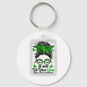 Porte-clés Messy Bun en mai nous portons du vert pour la sant