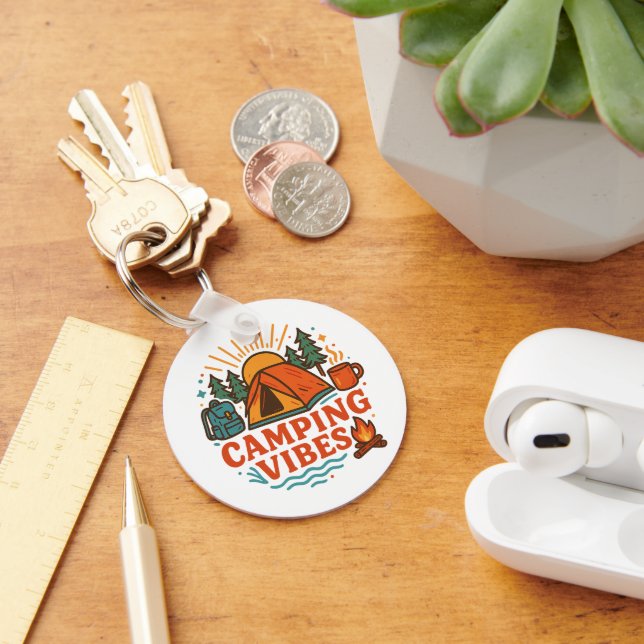 Porte-clés métal Camping Vibes (Bureau)