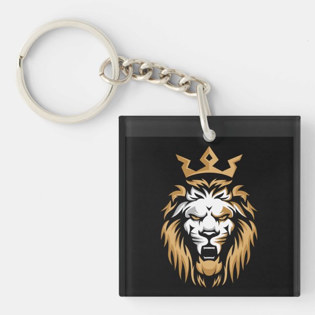 Porte-clés métal Lion Couronne Royale (Devant)