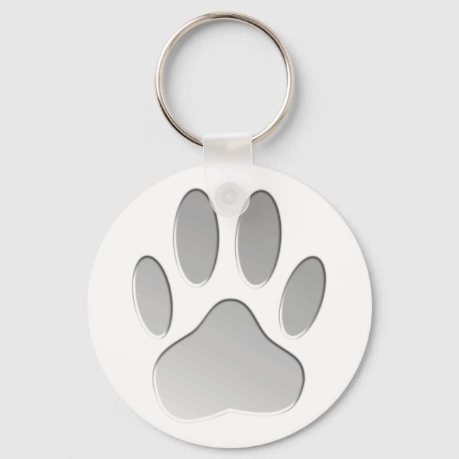 Porte-clés Metal-Look Dog Paw Print (Recto)