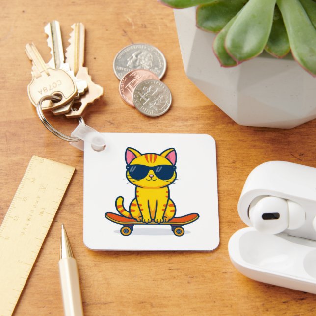 Porte-clés Metal Square Keychain  (Bureau)