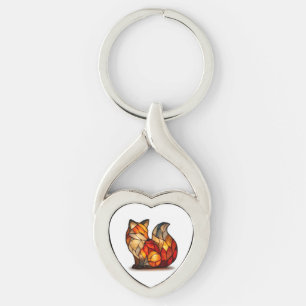 Porte-clés métallique charme Renard Chanceux