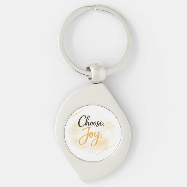 Porte-clés métallique « Choisissez la Joie » (Devant)