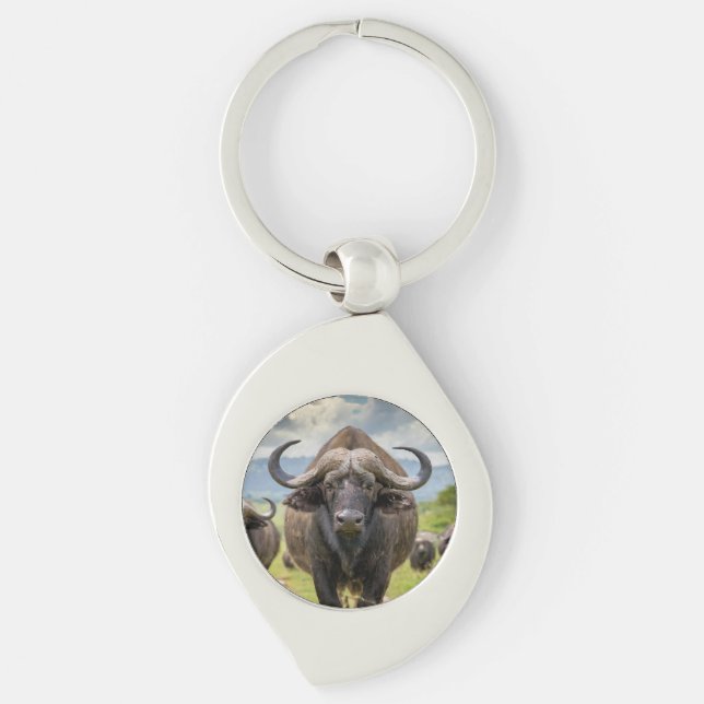 Porte-clés métallique Cool Buffalo ! (Devant)