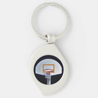 Porte-clés métallique en forme d'anneau de basket-