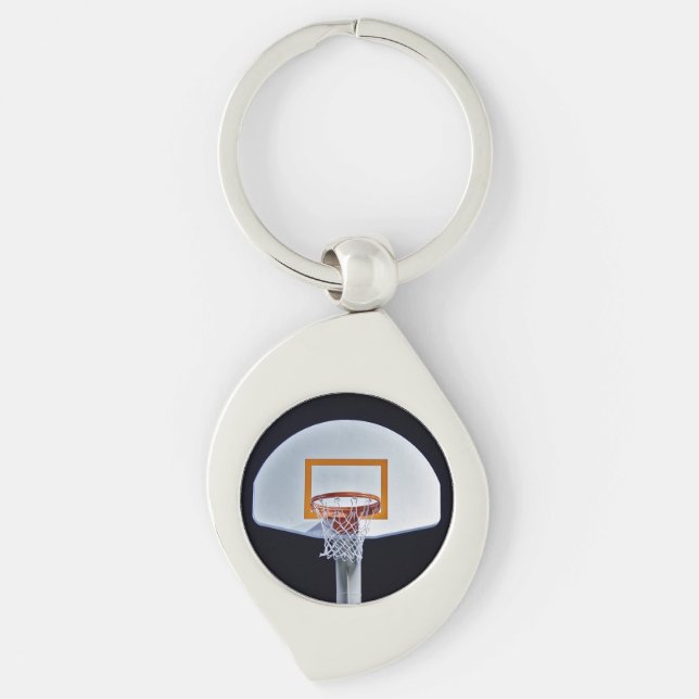 Porte-clés métallique en forme d'anneau de basket- (Devant)