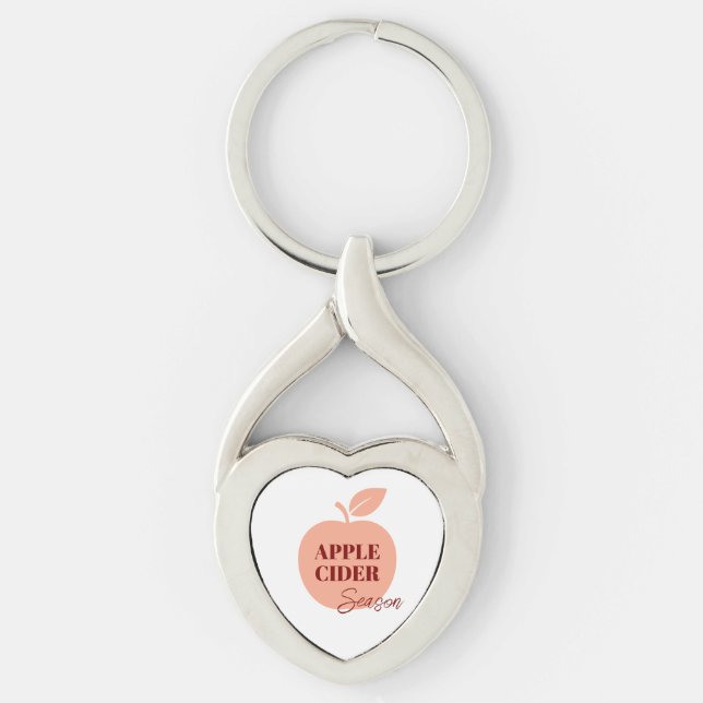 Porte-clés métallique en forme de cidre de pomme (Devant)