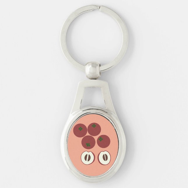 Porte-clés métallique en forme de pomme velvet (Devant)