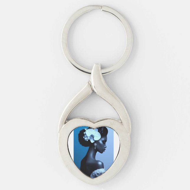 Porte-clés métallique Lady Blue (Devant)