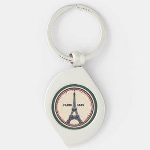 Porte-clés métallique vintage tour Eiffel Paris 18
