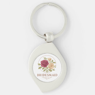 Porte-clés métallisé floral blanc - Demoiselle d'h
