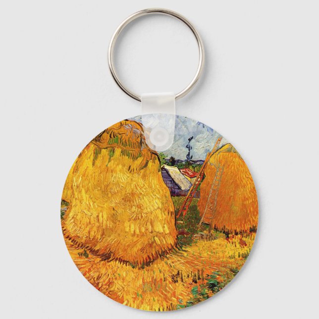 Porte-clés Meules de foin en Provence de Vincent van Gogh (Recto)