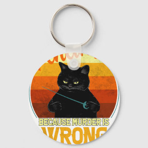 Porte-clés meurtre d'escrime chat