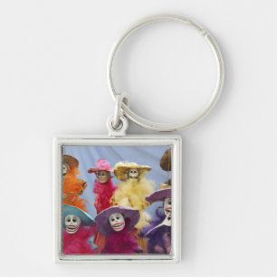 Porte-clés Mexique. Catrinas squelettiques, figures célébrant