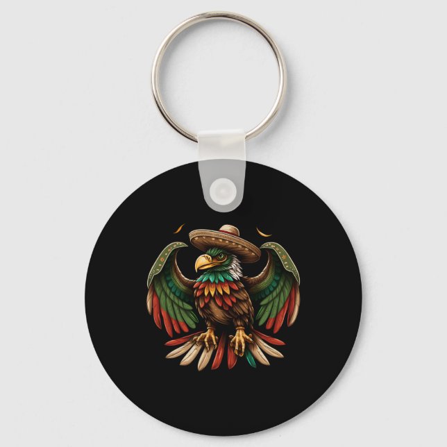 Porte-clés Mexique Cinco De Mayo Sombrero Aigle Mexicain  (Recto)