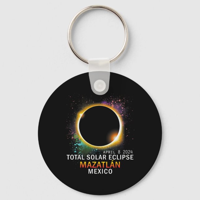 Porte-clés Mexique Total Éclipse Solaire 2024 (Recto)
