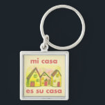 Porte-clés MI CASA ES SU CASA Aquarelle Maisons joliment gaie<br><div class="desc">Regardez ce porte - clé génial. Customisez avec votre texte. Consultez ma boutique pour plus de designs et de couleurs aussi!</div>