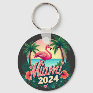 Porte-clés Miami 2024 – Souvenir tropical art déco