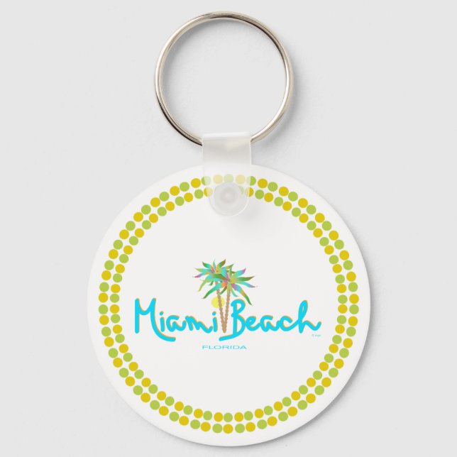 Porte-clés Miami Beach, Floride Je t'aime Porte - clés (Recto)