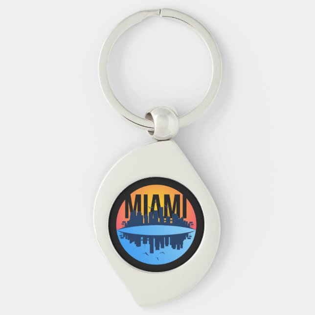 Porte-clés Miami Florida Cityscape Skyline Photo (Devant)