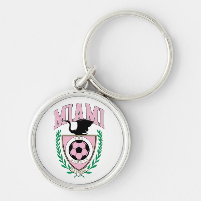 Porte-clés Miami Soccer de style universitaire  (Devant)