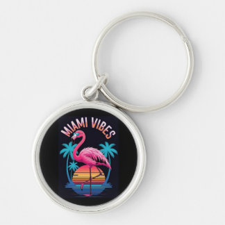 Porte-clés Miami Vibes Summer Flamingo Design-63454
