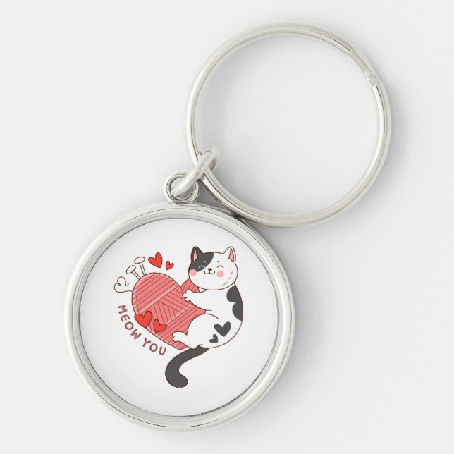 Porte-clés Miaou Toi Joli Chat Saint-Valentin (Devant)