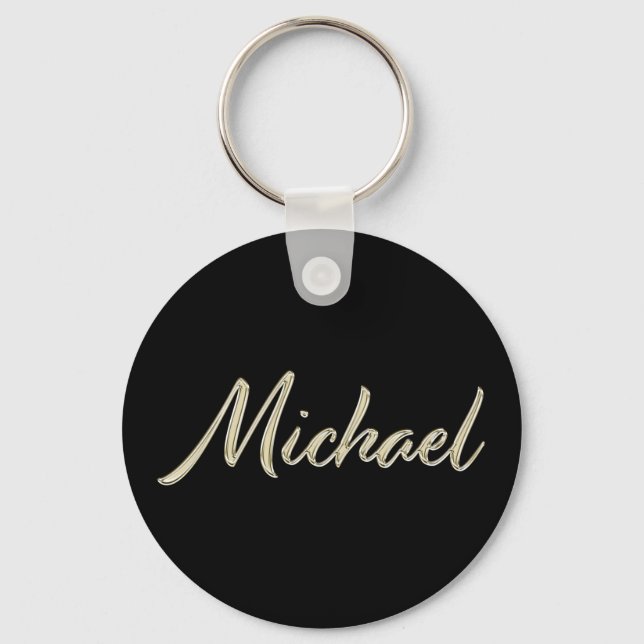 Porte-clés Michael Name Whitegold Button (Recto)