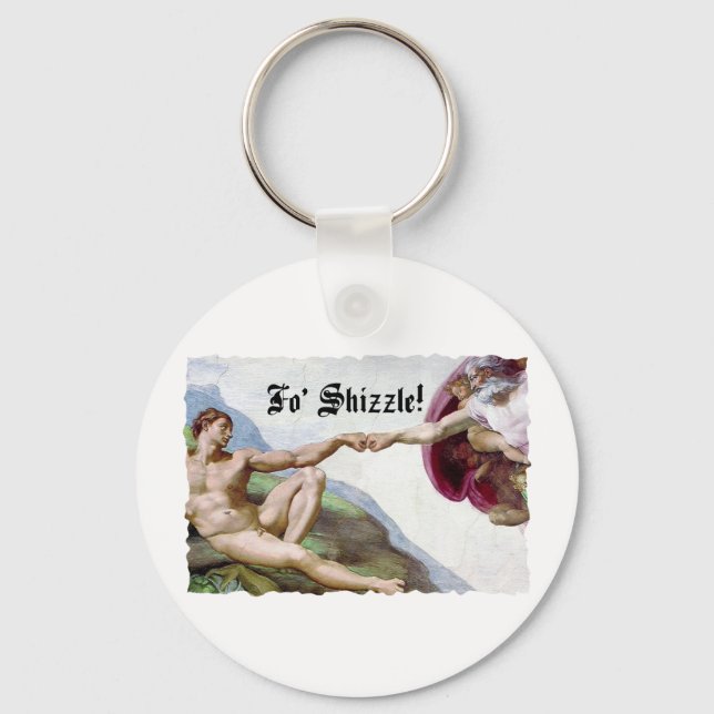 Porte-clés Michelangelo Création De L'Homme Check De La Fête (Recto)