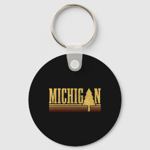 Porte-clés Michigan Arbre Vintage Fierté de l'État Camping Ra