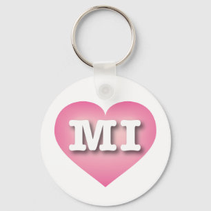 Porte-clés MIchigan Pink Fade Heart - I love MI